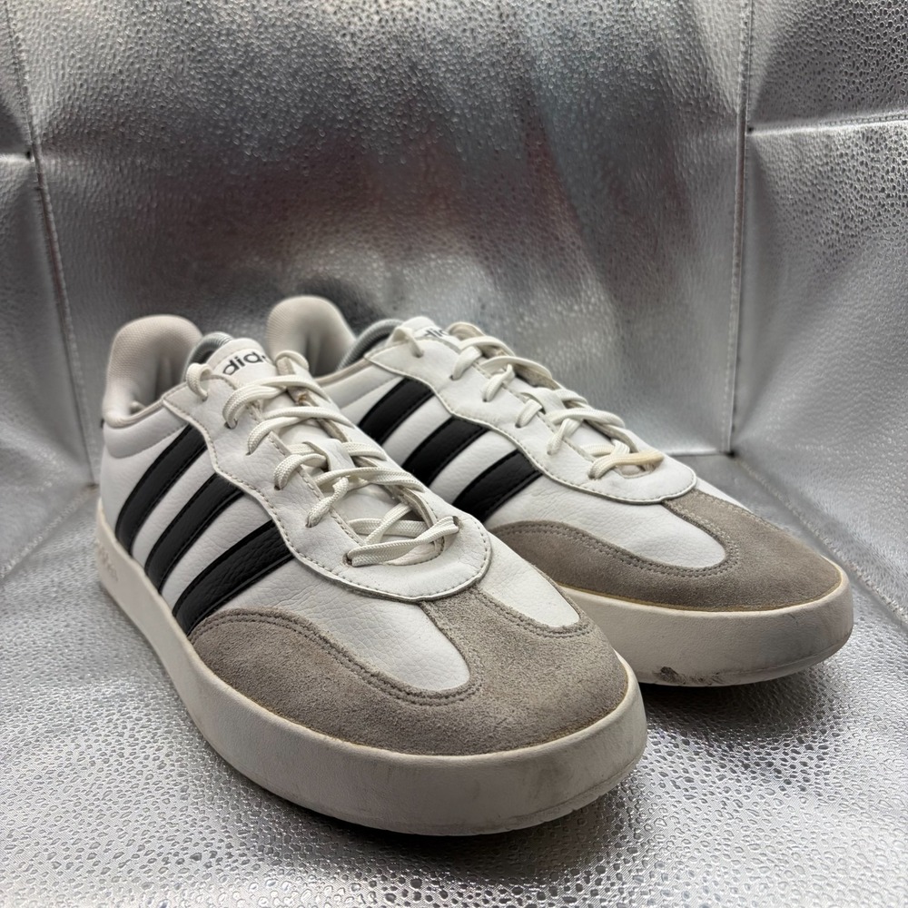 Size 10.5 Adidas Barreda Decode White Black Mens Suede Leather Sneakers JI2306
